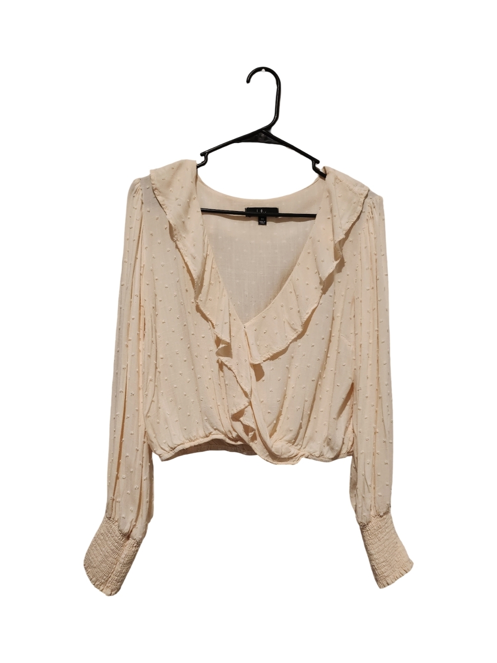 Lulu's Cream Ruffle-Front V-Neck Blouse